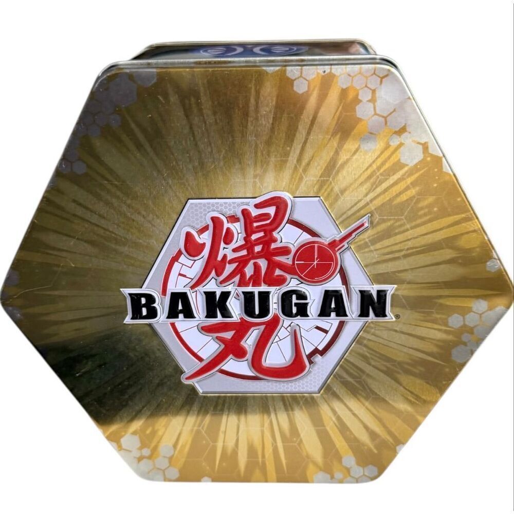 New Bakugan Geogan Rising Planet Gold Baku Tin Premium Collectors Storage Tin